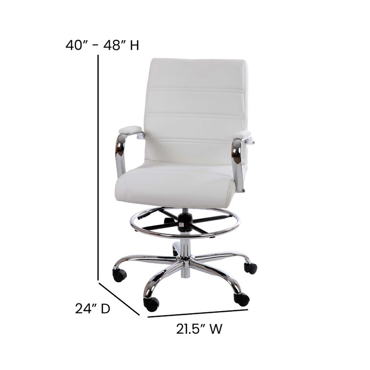 Wade Logan® Adjuto Mid-Back LeatherSoft Drafting Chair with